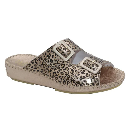 La Plume - Jen Animal Print Leather Slide