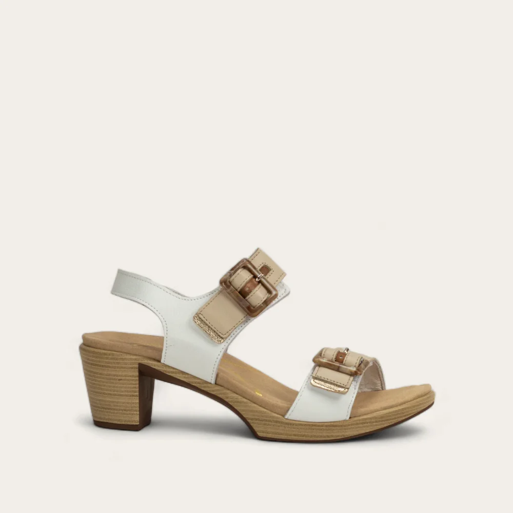 NAOT - MODE - SIZE 38 - WHITE LTHR/SOFT IVORY LTHR/LATTE BROWN LTHR/RADIANT GOLD LTHR