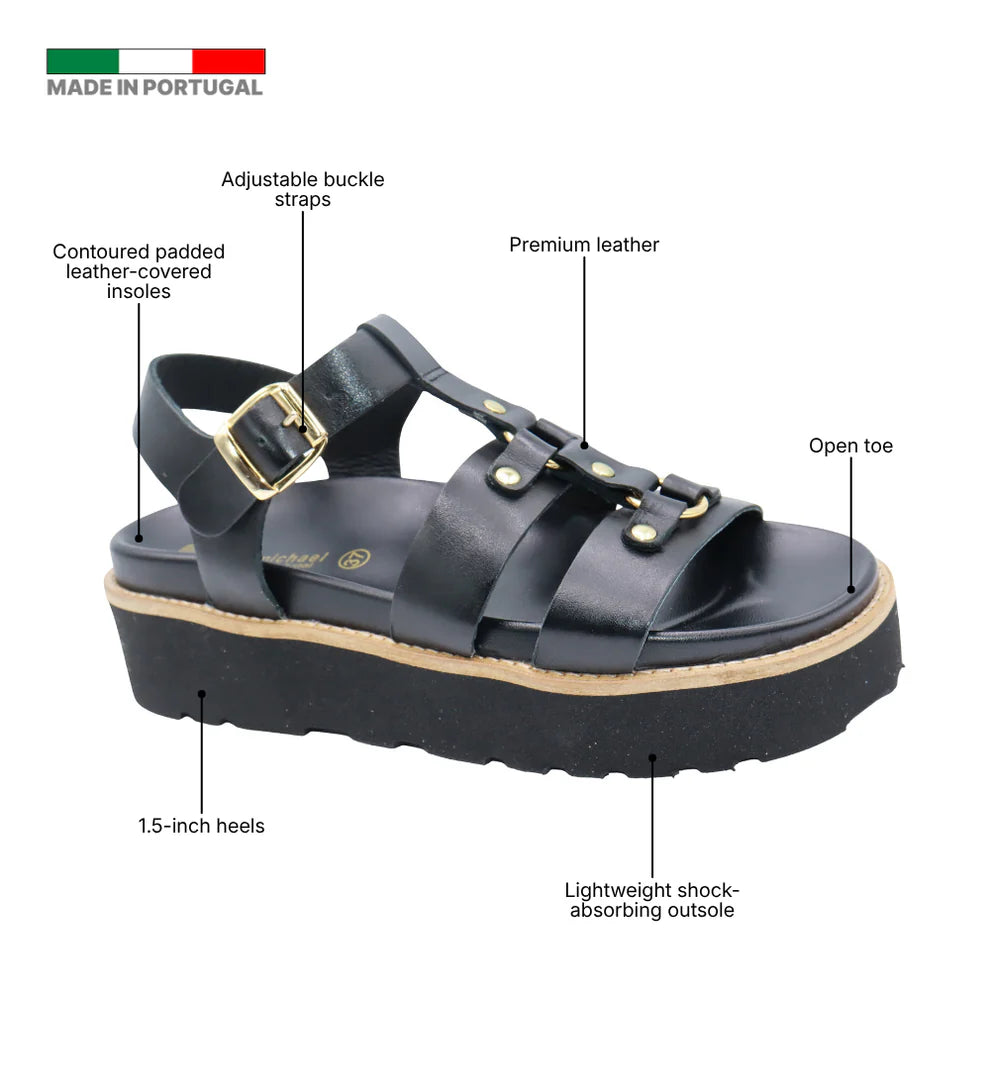ERIC MICHAEL - MONACO ASYMMETRIC LEATHER SANDAL