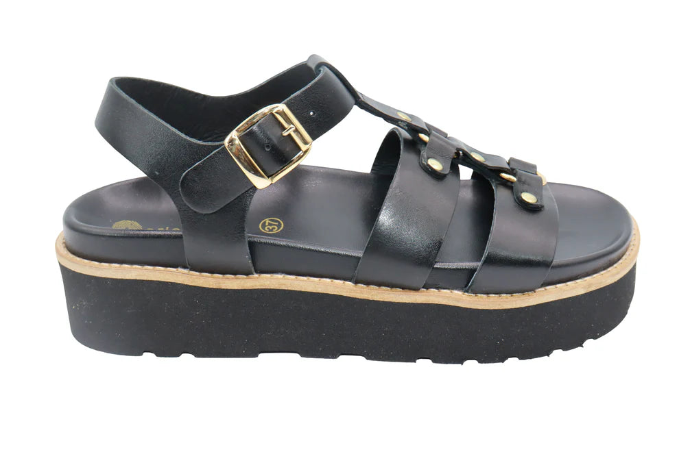 ERIC MICHAEL - MONACO ASYMMETRIC LEATHER SANDAL
