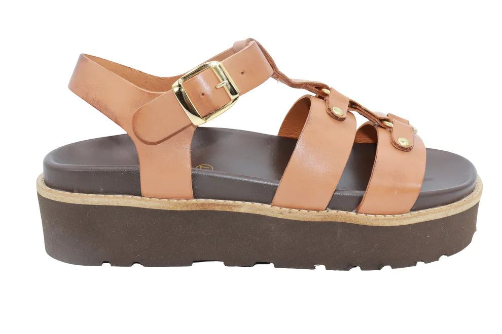 ERIC MICHAEL - MONACO ASYMMETRIC LEATHER SANDAL
