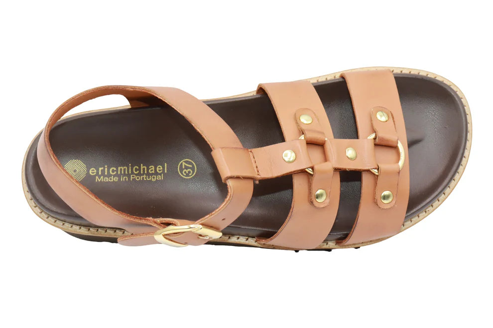 ERIC MICHAEL - MONACO ASYMMETRIC LEATHER SANDAL