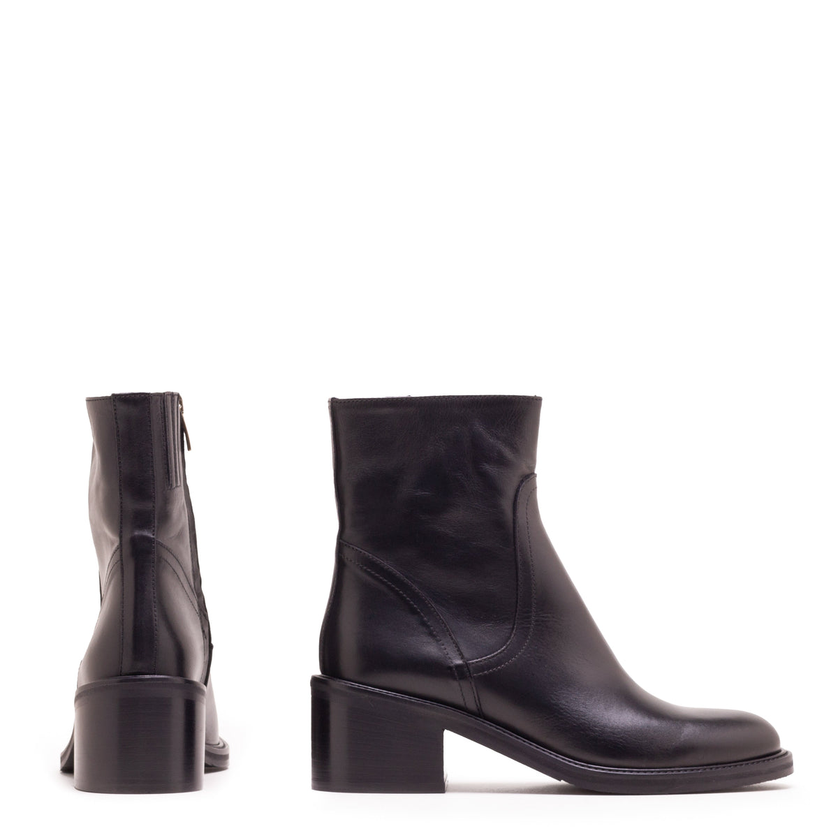 Michele Lopriore Nora Zip Booties, black leather, gallery view 2