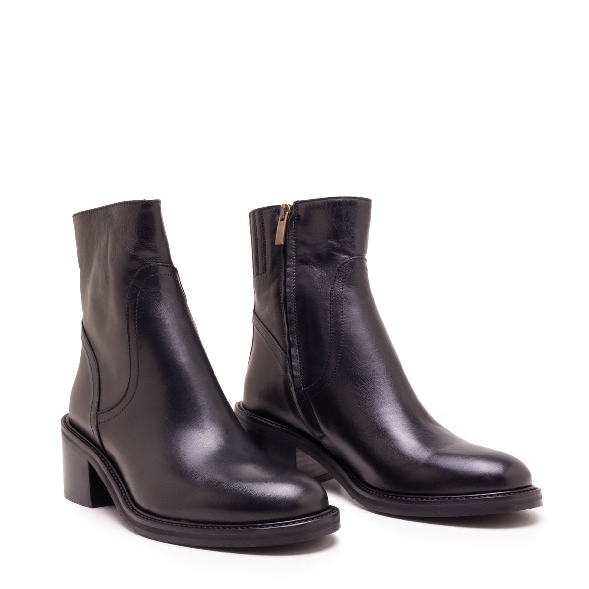 Michele Lopriore Nora Zip Booties, black leather, gallery view 3