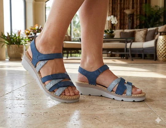 La Plume - Fiesta Women’s Multi-Strap Leather Slingback Sandal