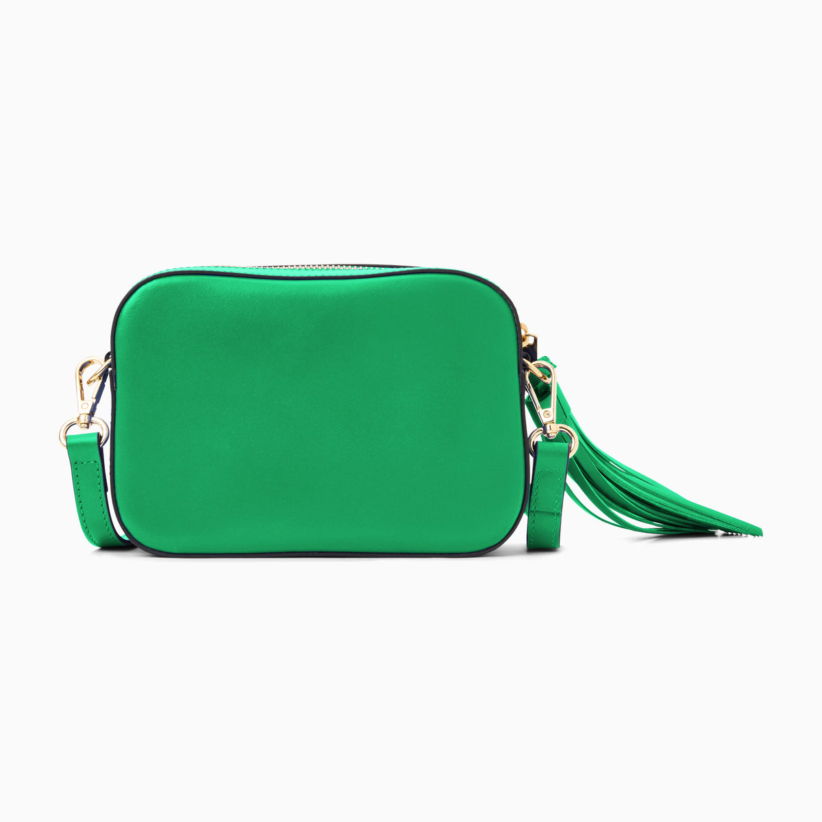Perla Italian Leather Crossbody in Grass Green, product view 4