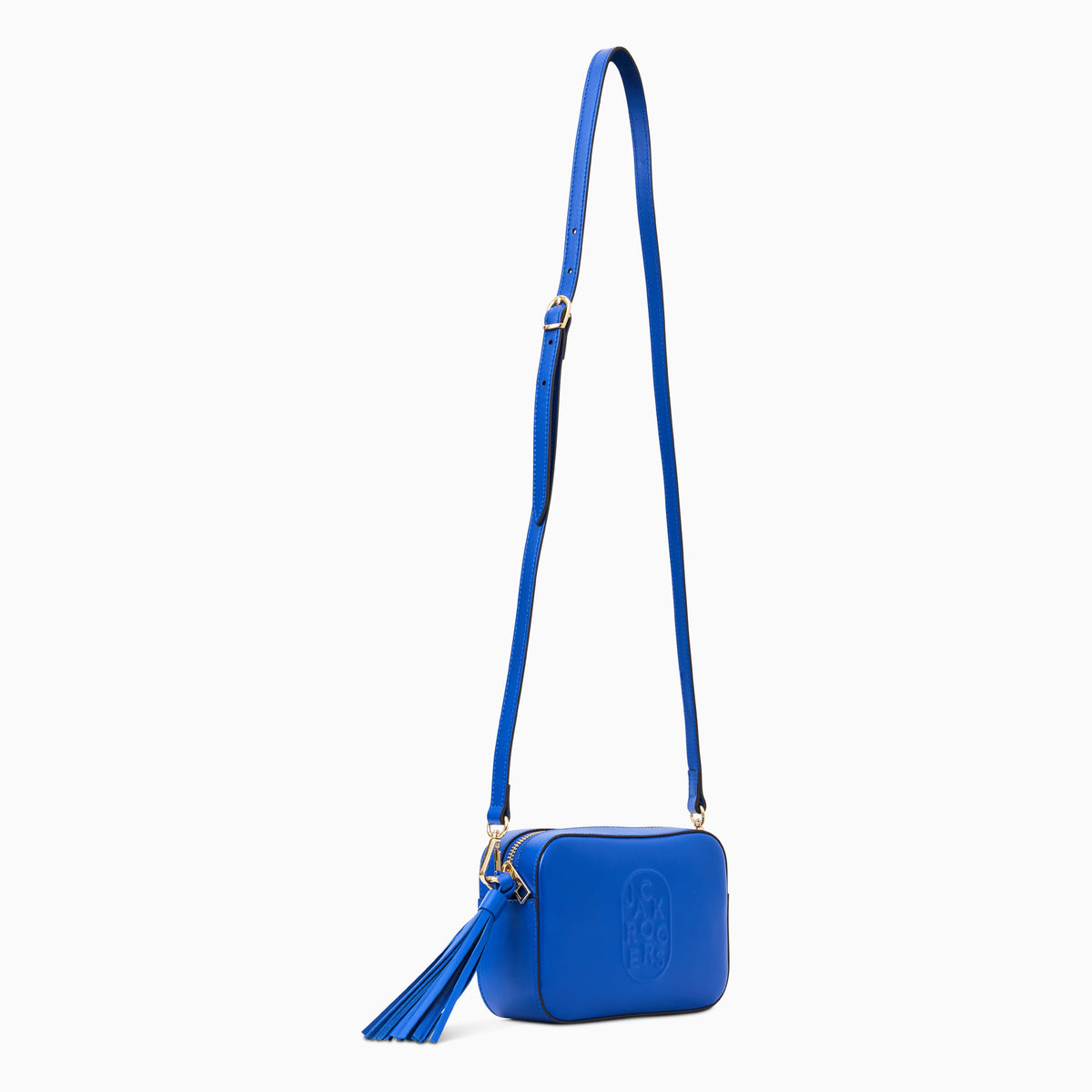 Perla Italian Leather Crossbody in Cobalt Blue, product view 5