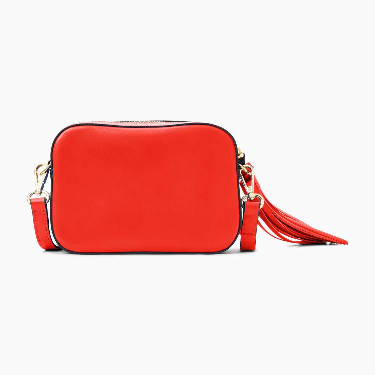 Perla Italian Leather Crossbody in Coral, product view 4