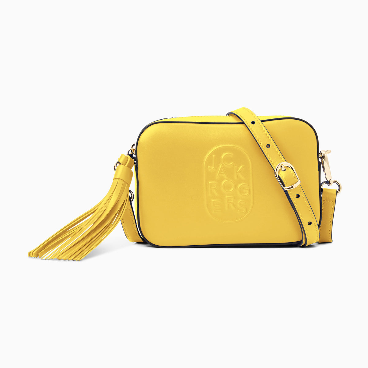 Perla Italian Leather Crossbody in Bright Yellow, product view 1