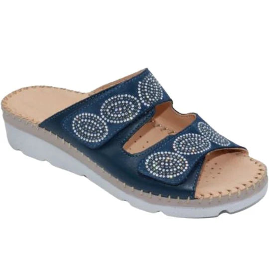 La Plume - Glitz Gem-Studded Leather Sandal