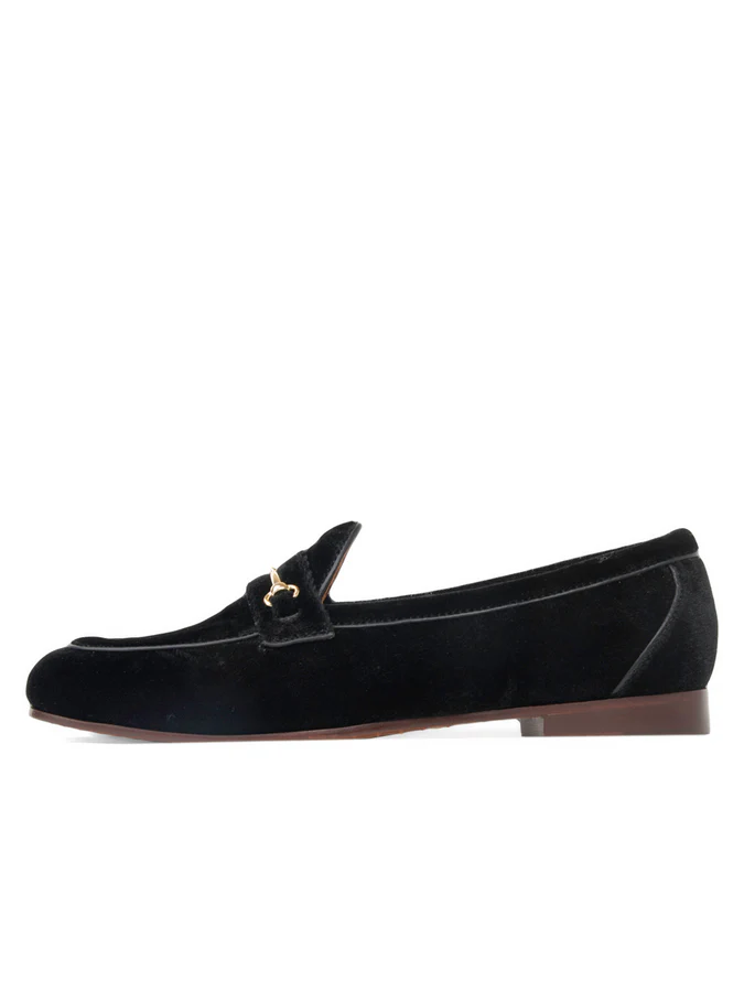 PATRICIA GREEN - CHLOE HORSEBIT BELGIAN LOAFER - SIZE 7.5 - BLACK VELVET
