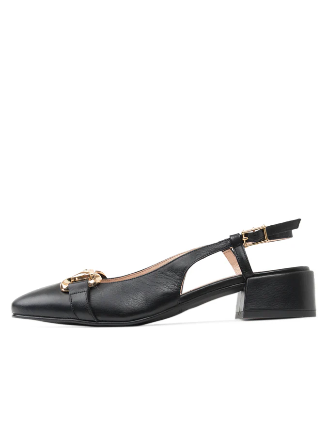 PATRICIA GREEN - HARLOW HORSEBIT SLINGBACK - SIZE 7 - BLACK