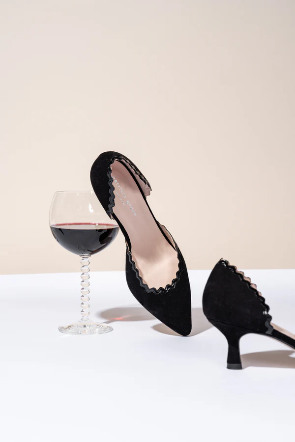 Patricia Green - Olivia Scalloped d'Orsay Kitten Heel