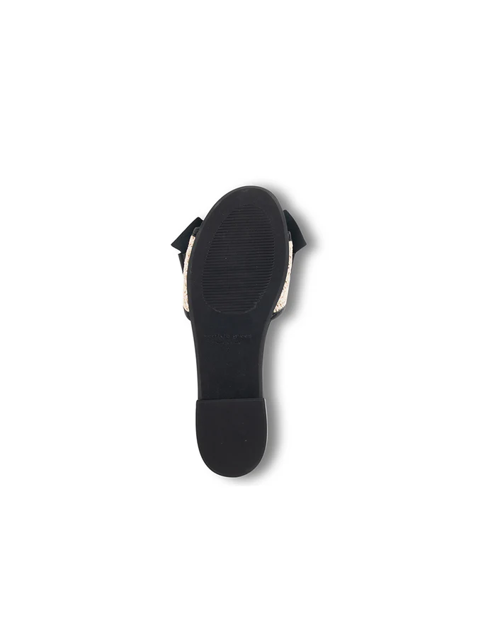 PATRICIA GREEN - ST. TROPEZ RAFFIA SLIDE SANDAL - SIZE 11 - BLACK