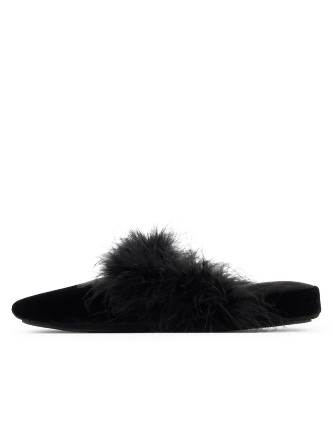 Patricia Green - Party Velvet Feather Slippers