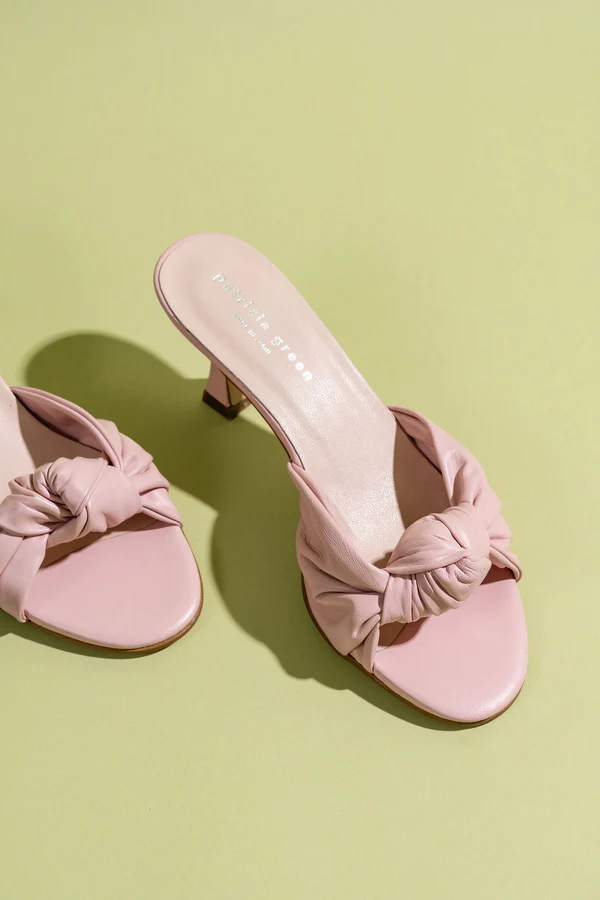 PATRICIA GREEN - SAVANNAH KNOTTED BOW SLIDE - SIZE 7 - BLUSH PINK