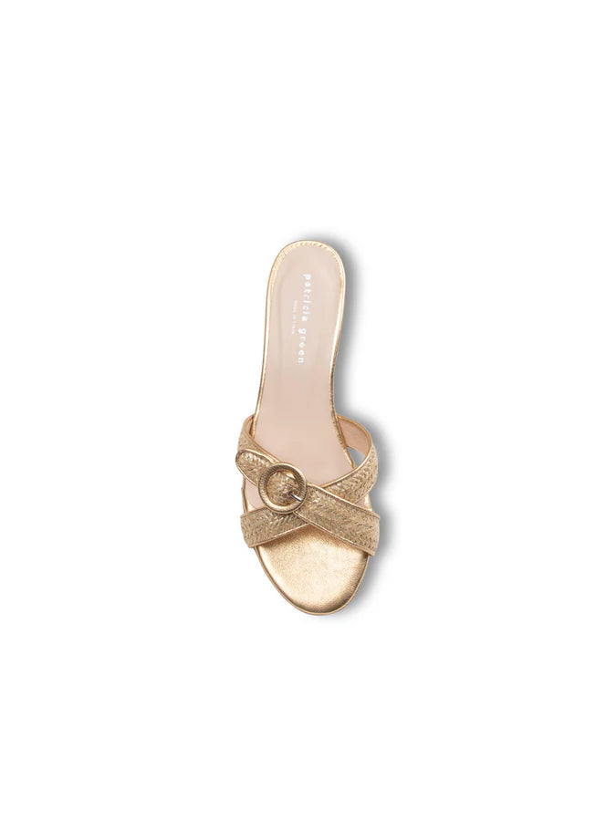 PATRICIA GREEN - GENEVA BLOCK HEELED SANDAL - SIZE 9 - BRONZE RAFFIA