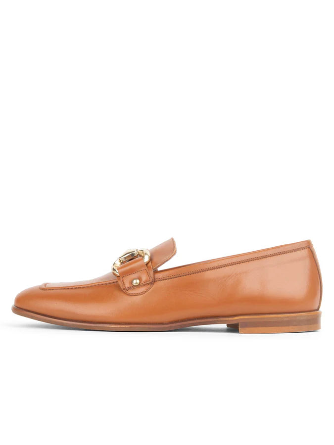 PATRICIA GREEN - HARLOW HORSEBIT LOAFER - SIZE 7 - COGNAC