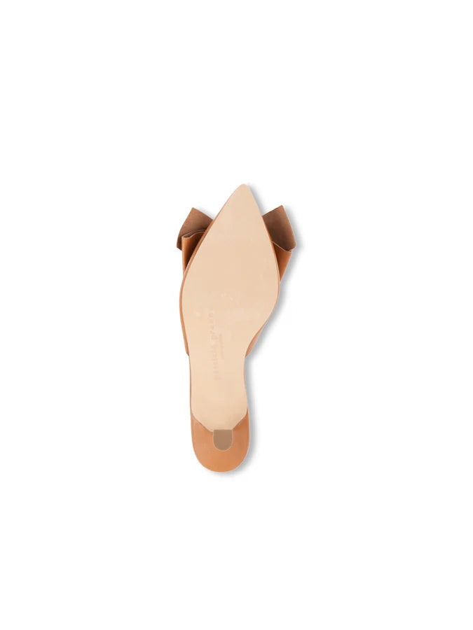 PATRICIA GREEN - MALIBU KITTEN HEEL MULE - SIZE 10 - COGNAC