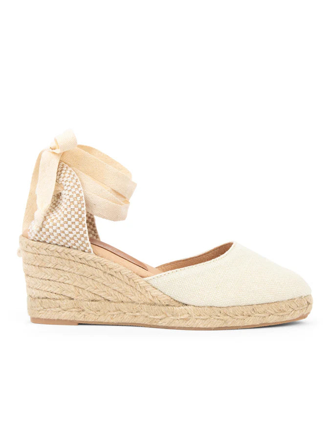 PATRICIA GREEN - LEON CLOSED TOE LACE UP ESPADRILLE - SIZE 10 - CREAM