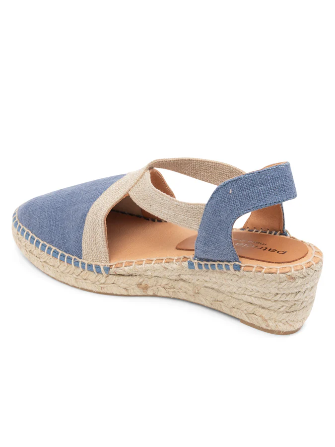 PATRICIA GREEN - GRACE CLOSED TOE ELASTIC ESPADRILLE - SIZE 10 - DENIM
