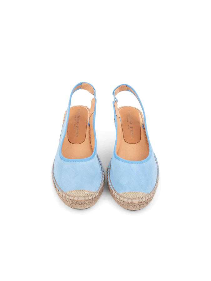 PATRICIA GREEN - VALENCIA CLOSED TOE SLINGBACK ESPADRILLE - SIZE 7 - FRENCH BLUE