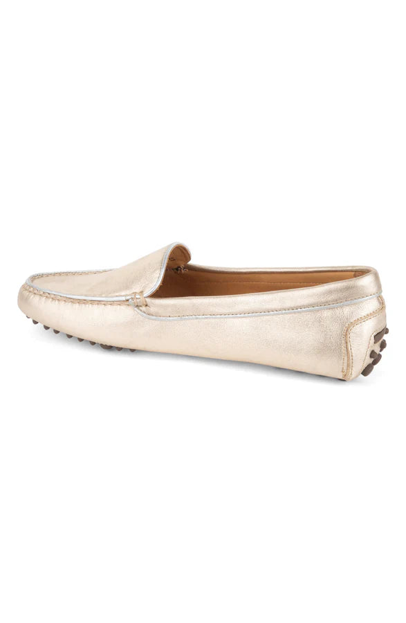 PATRICIA GREEN - JILL PIPED DRIVING MOCCASIN - SIZE 8 - GOLD