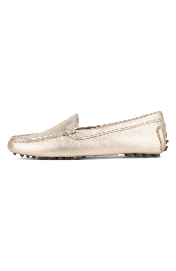 PATRICIA GREEN - JILL PIPED DRIVING MOCCASIN - SIZE 8 - GOLD
