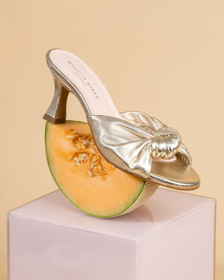 PATRICIA GREEN - SAVANNAH KNOTTED BOW SLIDE - SIZE 6 - GOLD