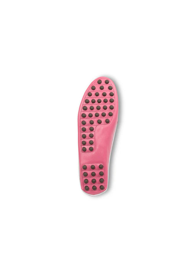 PATRICIA GREEN - JILL PIPED MULE - SIZE 6 - HOT PINK/WHITE LEATHER