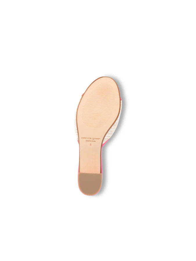 PATRICIA GREEN - SIENNA RAFFIA BLOCK HEEL - SIZE 10 - HOT PINK