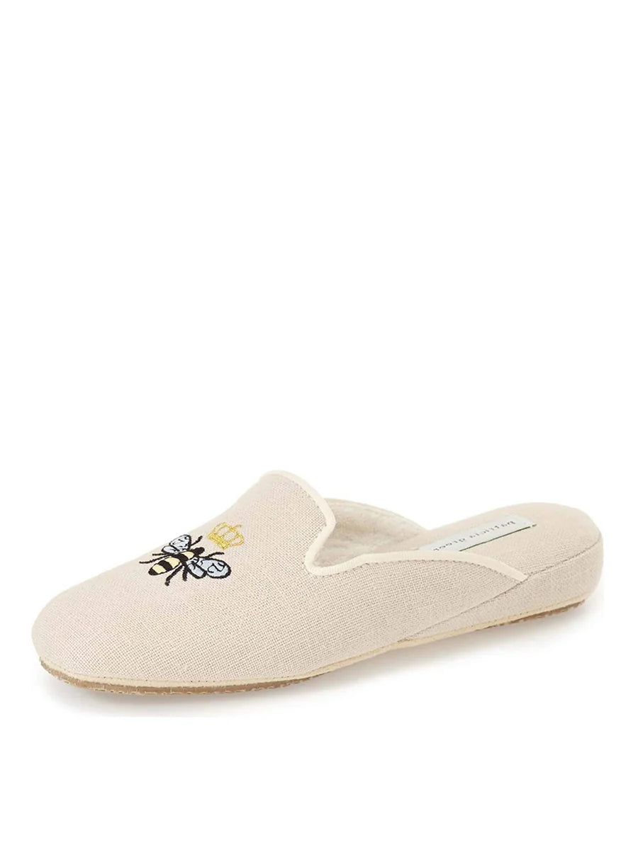 Patricia Green - Queen Bee Embroidered Velvet Slipper