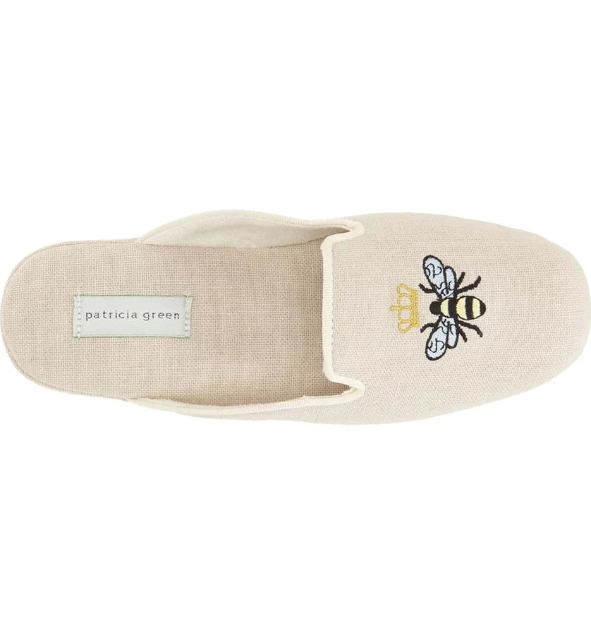 Patricia Green - Queen Bee Embroidered Velvet Slipper