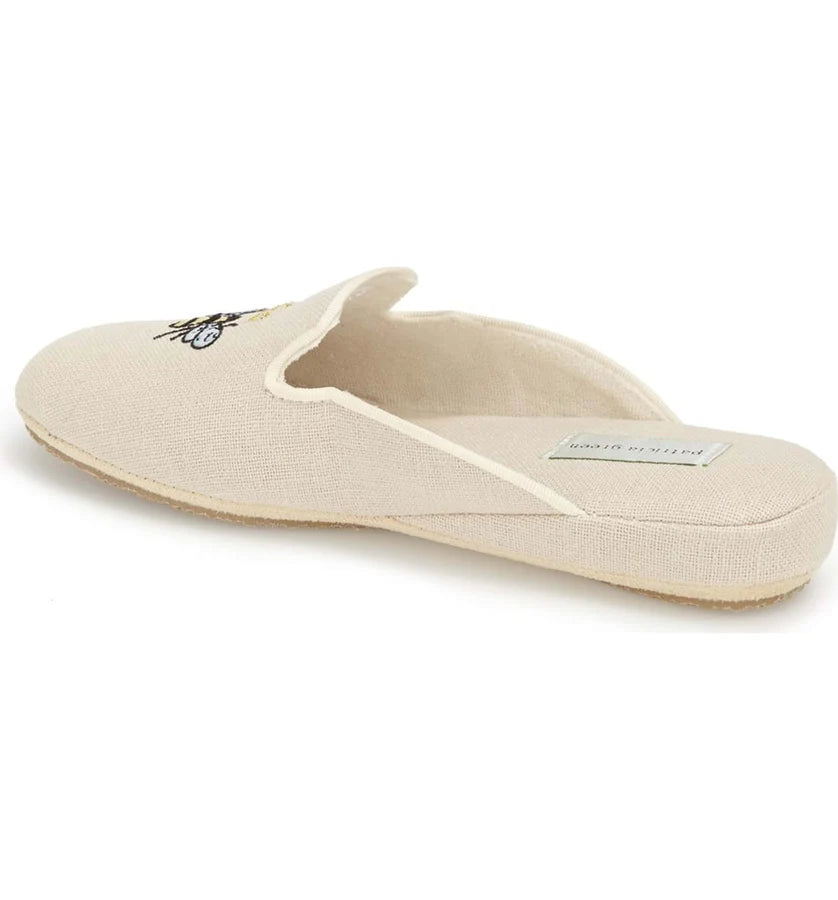 Patricia Green - Queen Bee Embroidered Velvet Slipper