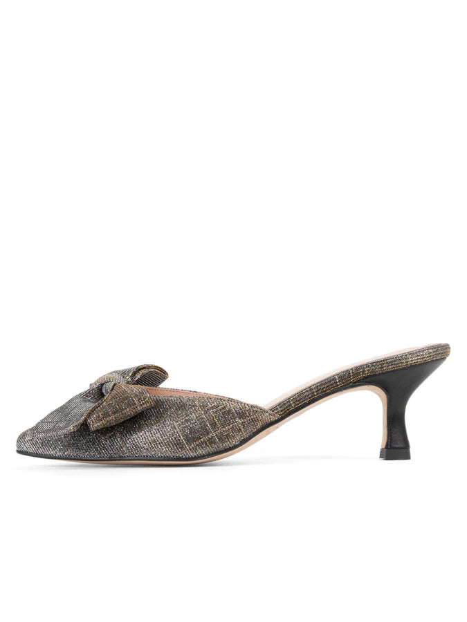 PATRICIA GREEN - MALIBU KITTEN HEEL MULE - SIZE 10 - METALLIC SHIMMER