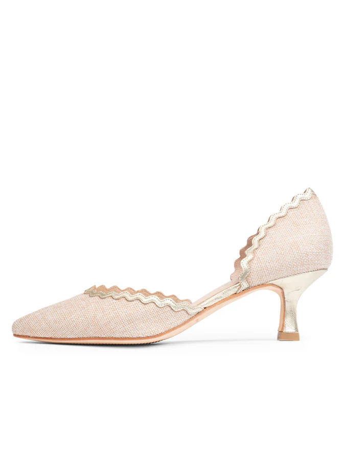 Patricia Green - Olivia Scalloped d'Orsay Kitten Heel