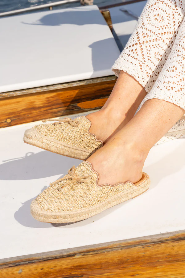 Patricia Green - Abigail Scalloped Raffia Mule