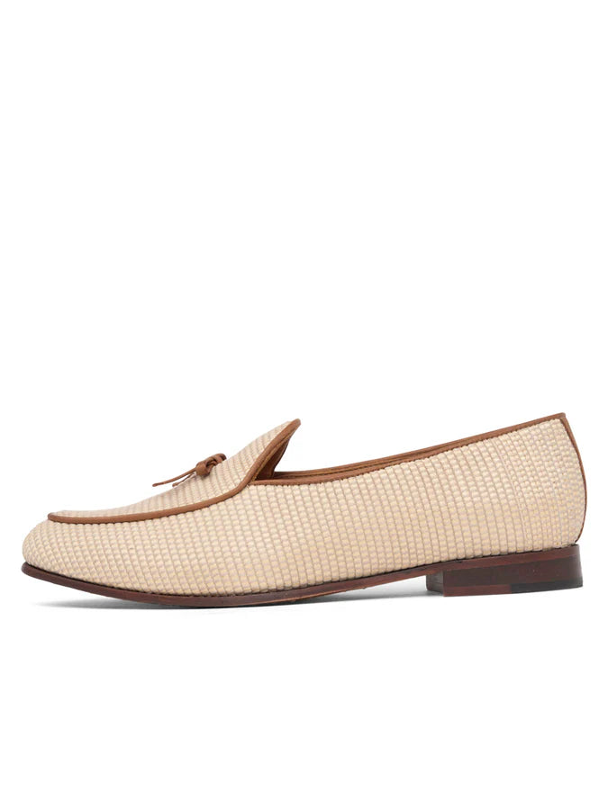 PATRICIA GREEN - COCO BELGIAN LOAFER - SIZE 6 - NATURAL RAFFIA