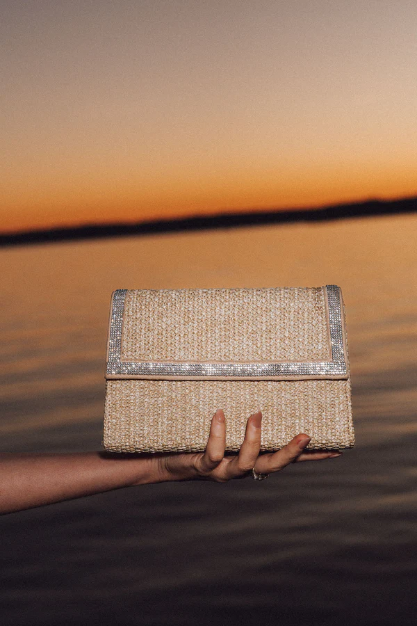 Patricia Green - Milan Raffia and Crystal Clutch