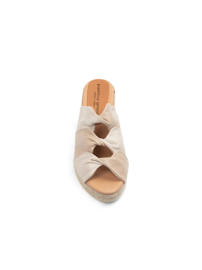 PATRICIA GREEN - GINGER TWISTED LEATHER ESPADRILLE - SIZE 8 - NATURAL/TAN