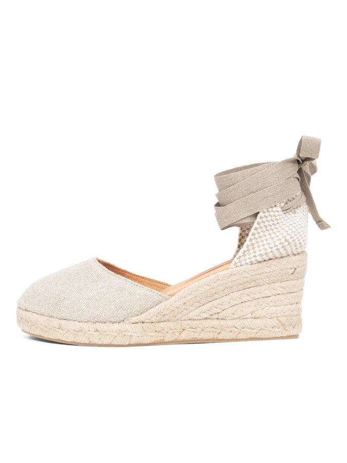 PATRICIA GREEN - LEON CLOSED TOE LACE UP ESPADRILLE - SIZE 10 - NATURAL