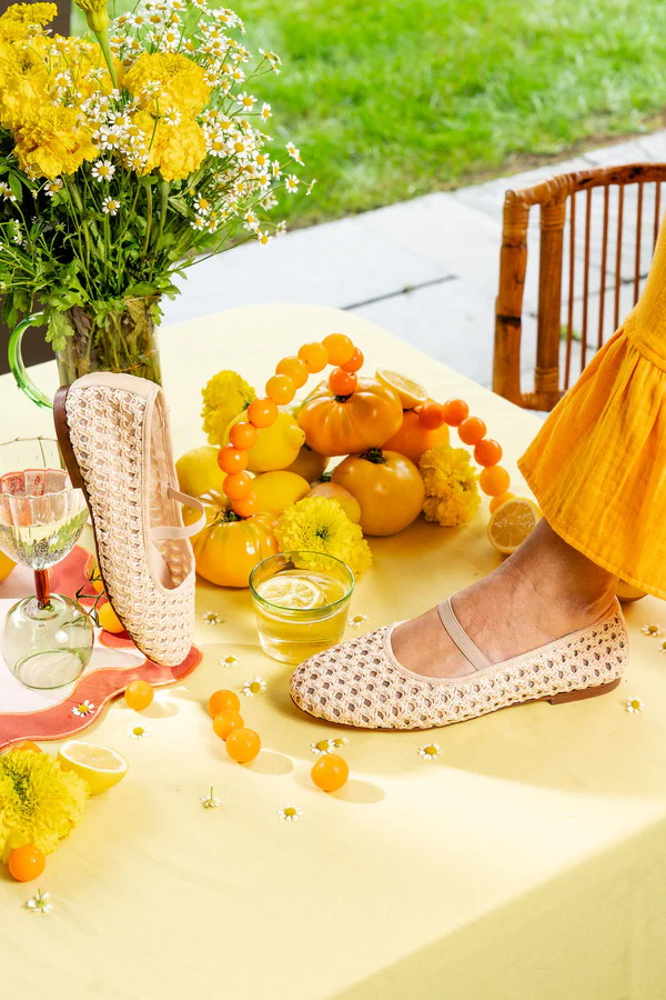 Patricia Green - Monaco Raffia Ballet Flat