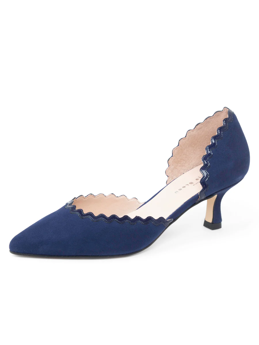 Patricia Green - Olivia Scalloped d'Orsay Kitten Heel