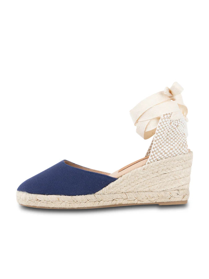 PATRICIA GREEN - LEON CLOSED TOE LACE UP ESPADRILLE - SIZE 8 - NAVY