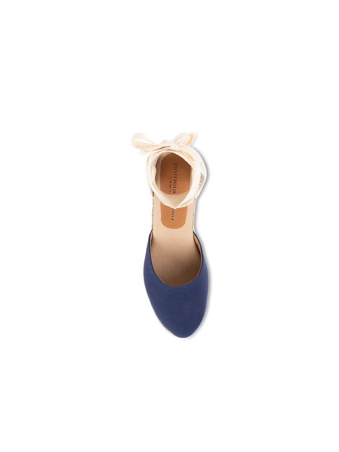 PATRICIA GREEN - LEON CLOSED TOE LACE UP ESPADRILLE - SIZE 8 - NAVY