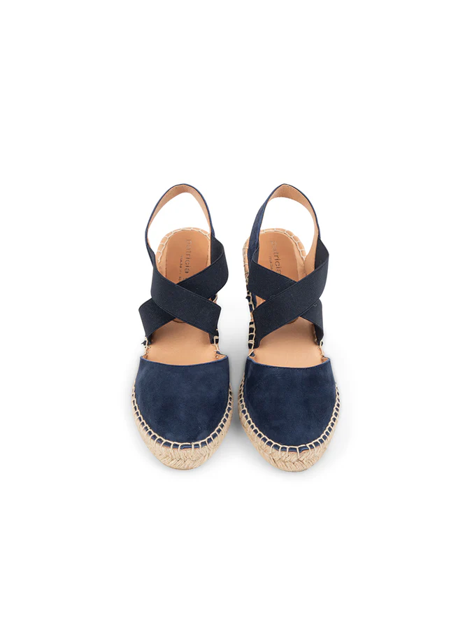 PATRICIA GREEN - MILA ESPADRILLE WITH ELASTIC STRAPS - SIZE 10 - NAVY