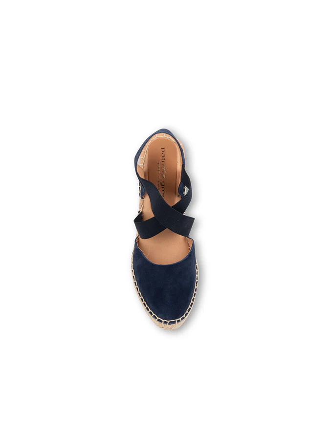 PATRICIA GREEN - MILA ESPADRILLE WITH ELASTIC STRAPS - SIZE 10 - NAVY