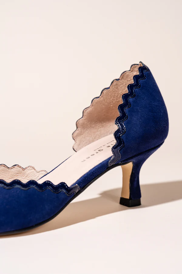 Patricia Green - Olivia Scalloped d'Orsay Kitten Heel