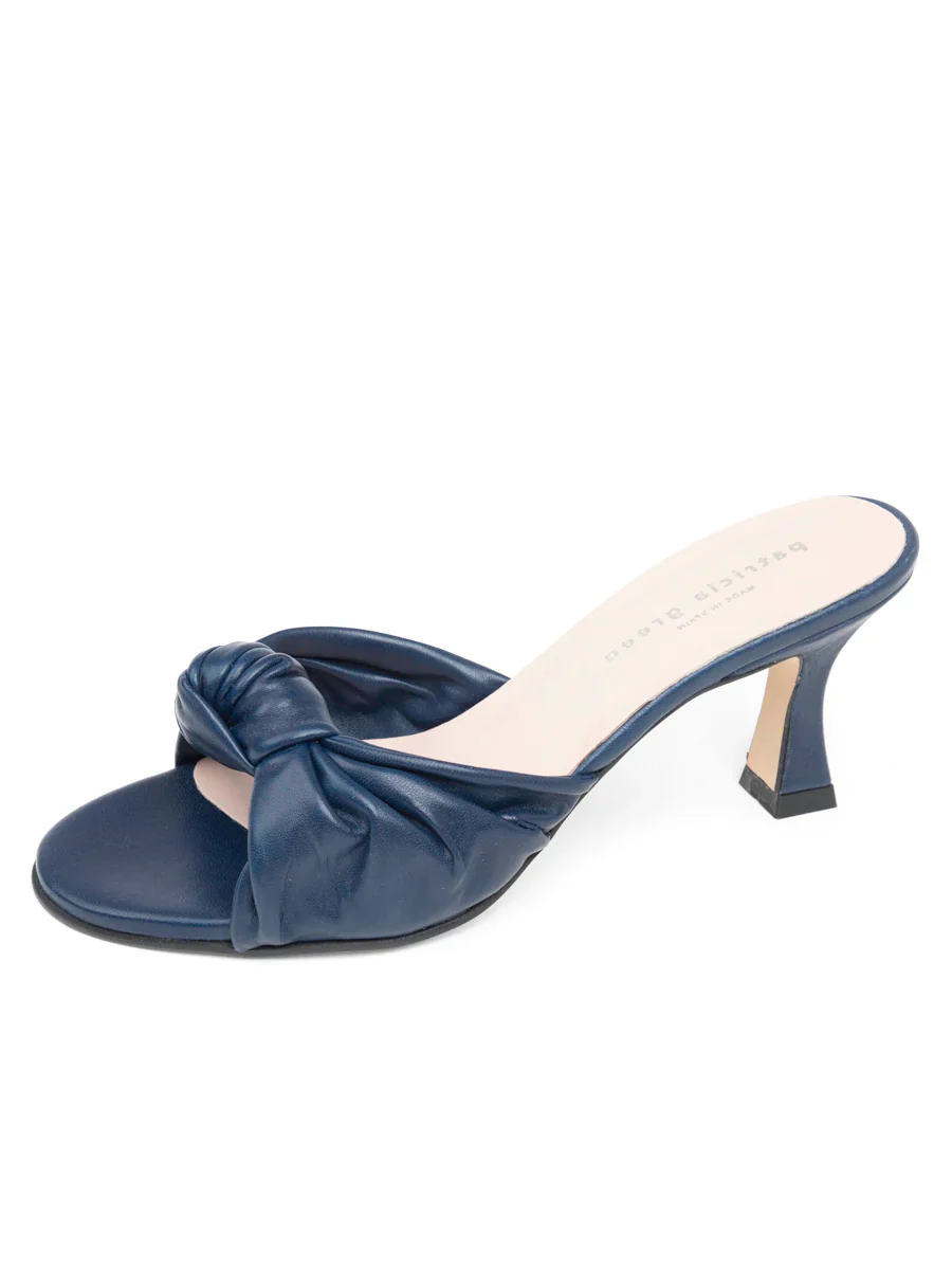 PATRICIA GREEN - SAVANNAH KNOTTED BOW SLIDE - SIZE 9 - NAVY