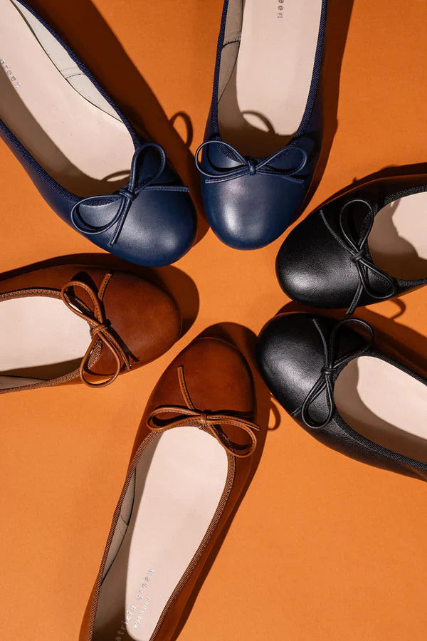 PATRICIA GREEN - SKIM BALLERINA FLAT - NAVY - SIZE 9